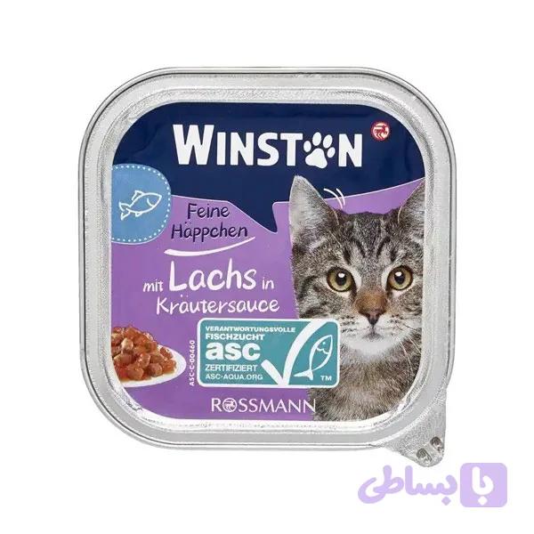 ووم گربه وینستون (winston) با طعم ماهی سالمون - پت شاپ فنچول