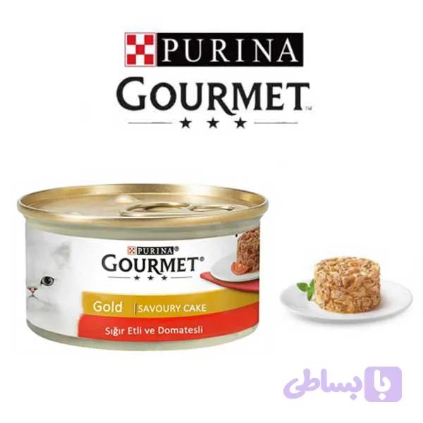 کنسرو گربه گورمت گلد گوشت گوساله و گوجه مدلی کیکی 85 گرم (آلمانی) - پت شاپ فنچول