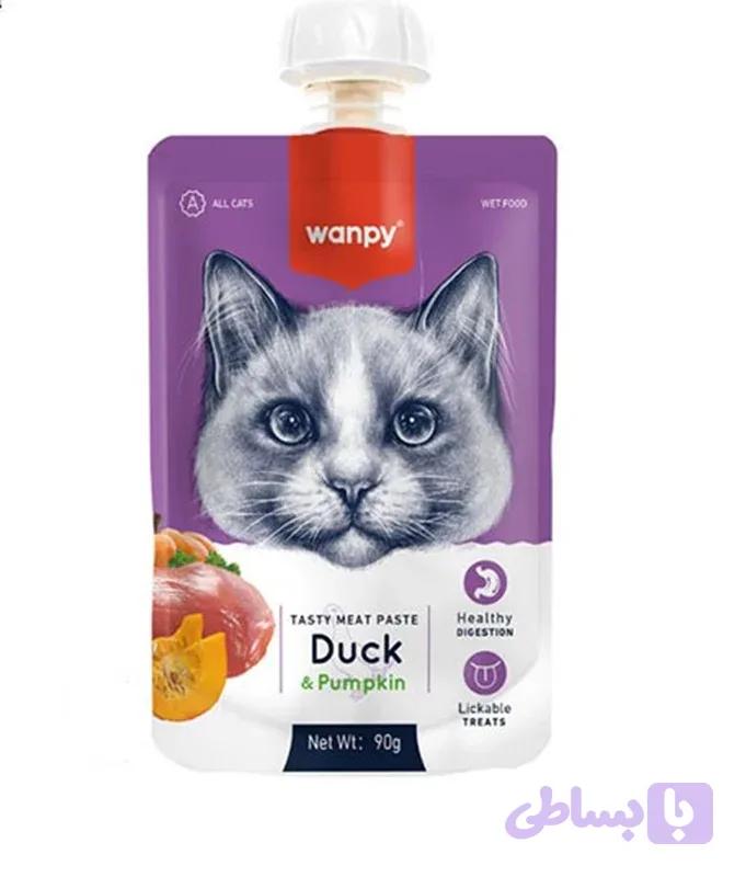 پودینگ گربه طعم اردک و کدو‌حلوایی ونپی| Wanpy Soup Duck & Pumpkin - پت شاپ فنچول