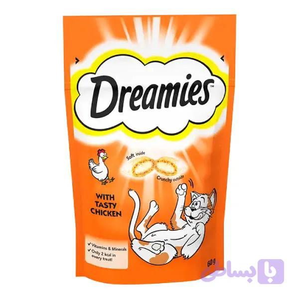 تشویقی گربه دریمیز با طعم مرغ Dreamies Cat Snack chicken وزن 60 گرم - پت شاپ فنچول