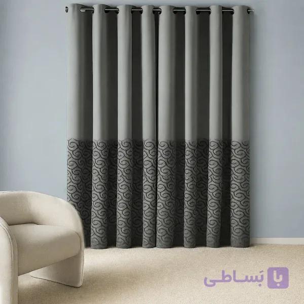 پرده پانچ ساتن ابریشم طرح ژاکارد یونانی - فروشگاه پرده آماده تیکو‌ دکو
