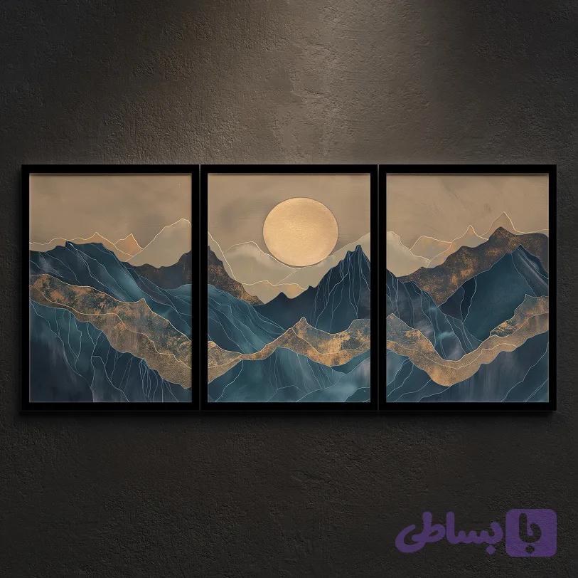 تابلو بوم غروب طلایی