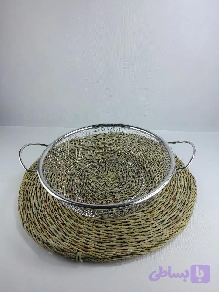 آبکش توری گرد استیل سایز 22cm