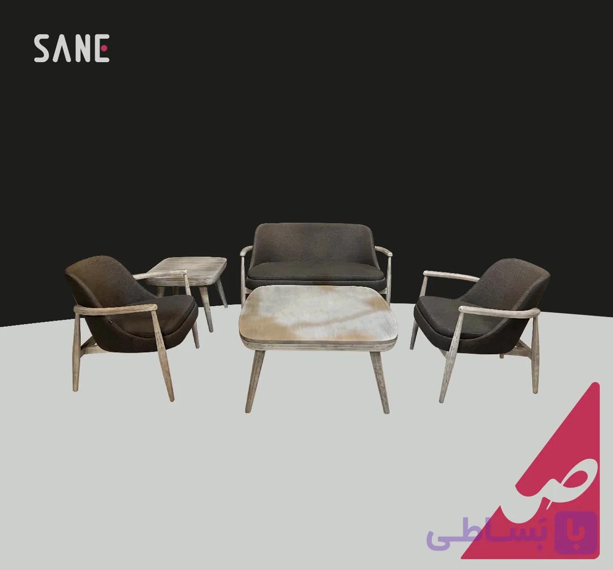 مبل نیم ست و ناهار خوری چوبی مدل ماهک رنزو کد 30279- 30561 — تصویر 1