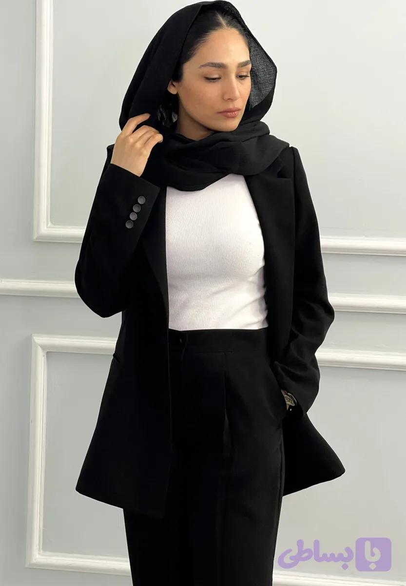 کت یقه انگلیسیه مشکی زنانه