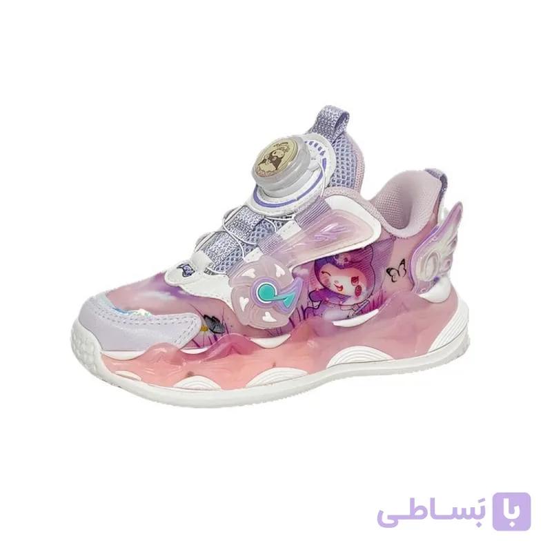 کفش دخترانه بچه گانه چراغدار فانتزی کرومی — تصویر 1