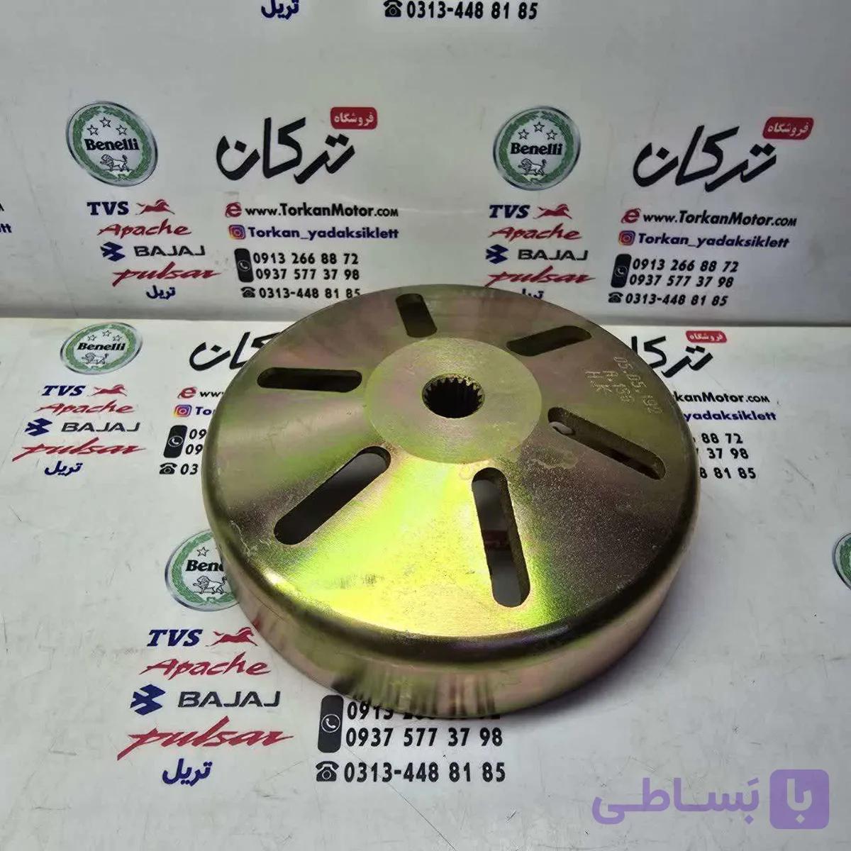کاسه لنت کلاچ موتور طرح کلیک و ایروکس 150 کیفیت عالی دارای فن خنک کننده پولی عقب — تصویر 1