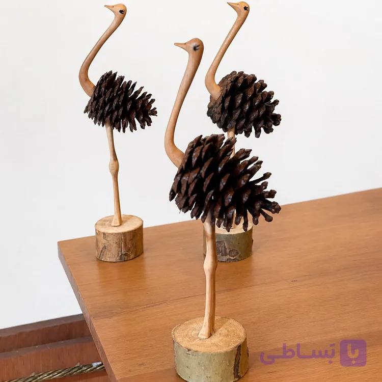 مجسمه شتر مرغ چوبی — تصویر 1