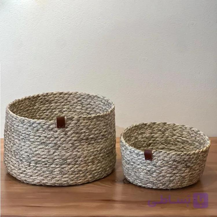 سبد نظم دهنده حصیری گرد ( دکوراتیو) — تصویر 1