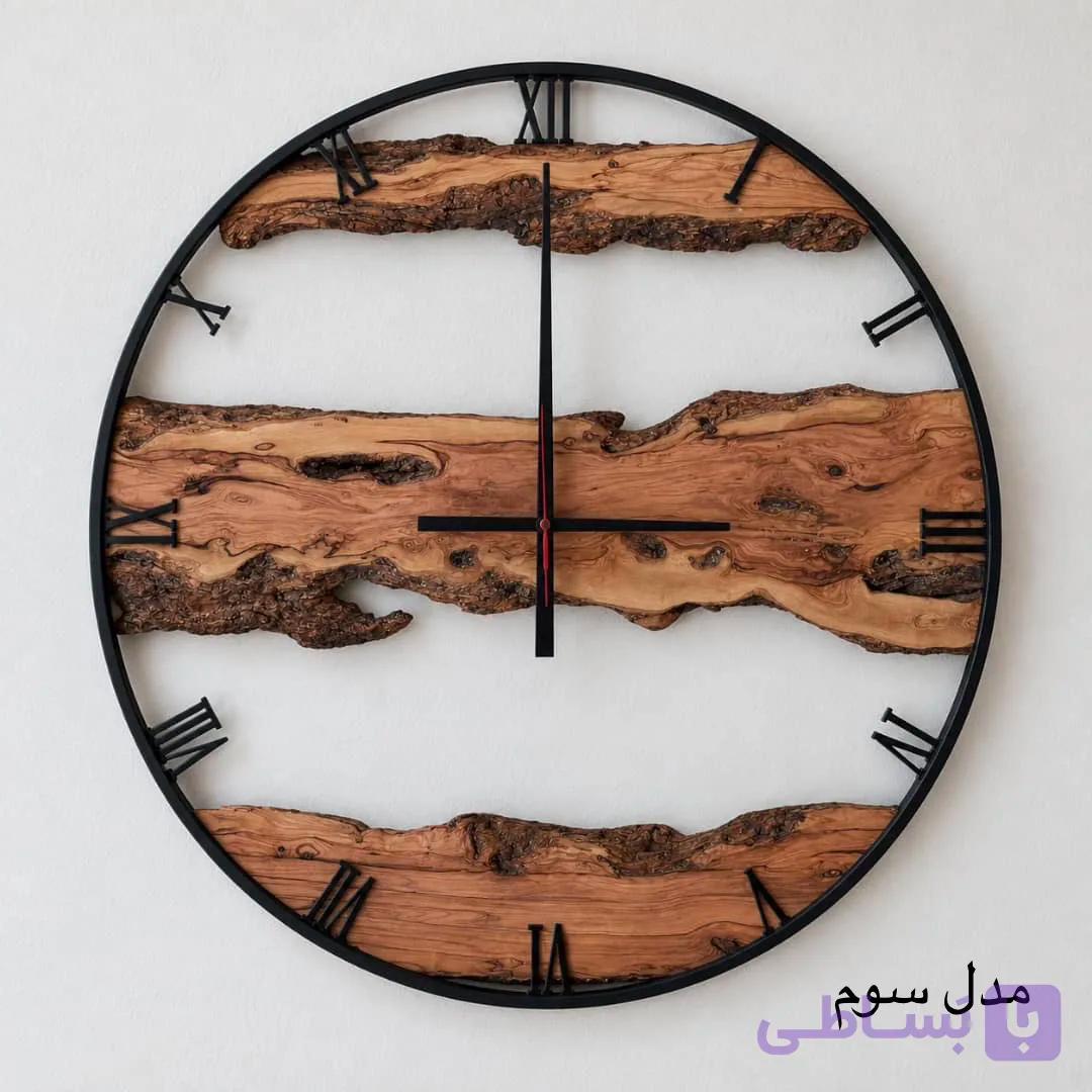 ساعت دیواری چوبی قطر 80 سانتی متر کد 1190005 — تصویر 1