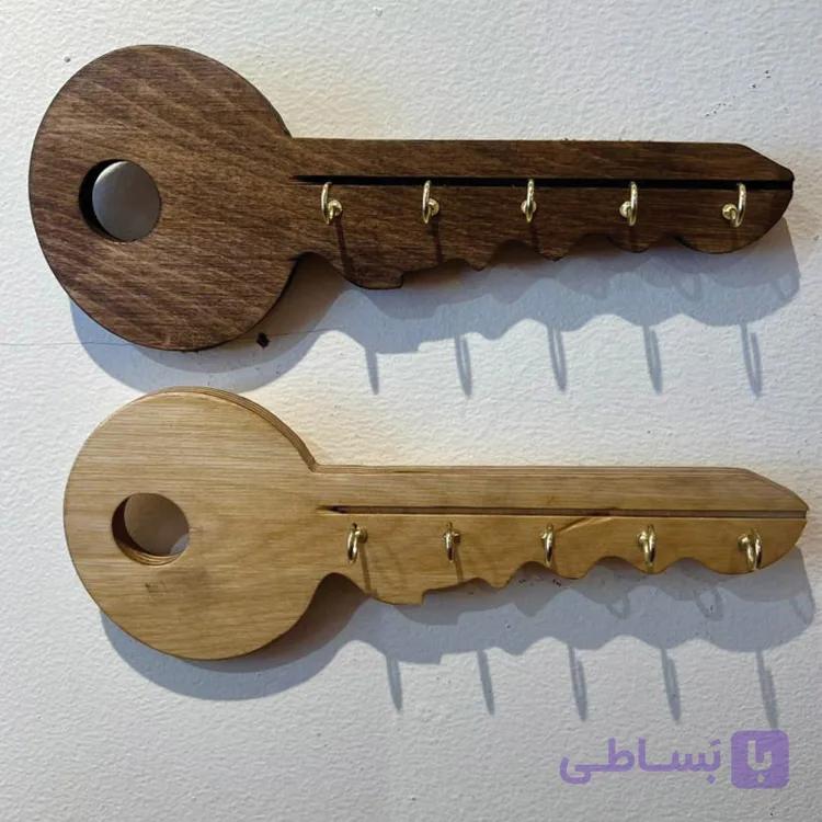 جاکلیدی چوبی دیواری طرح کلید — تصویر 1