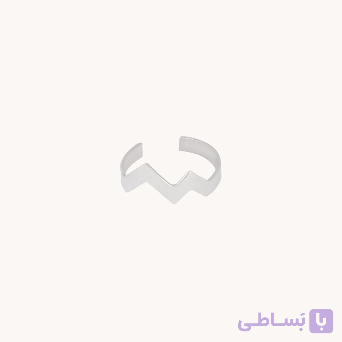 انگشتر نقره مورب — تصویر 1