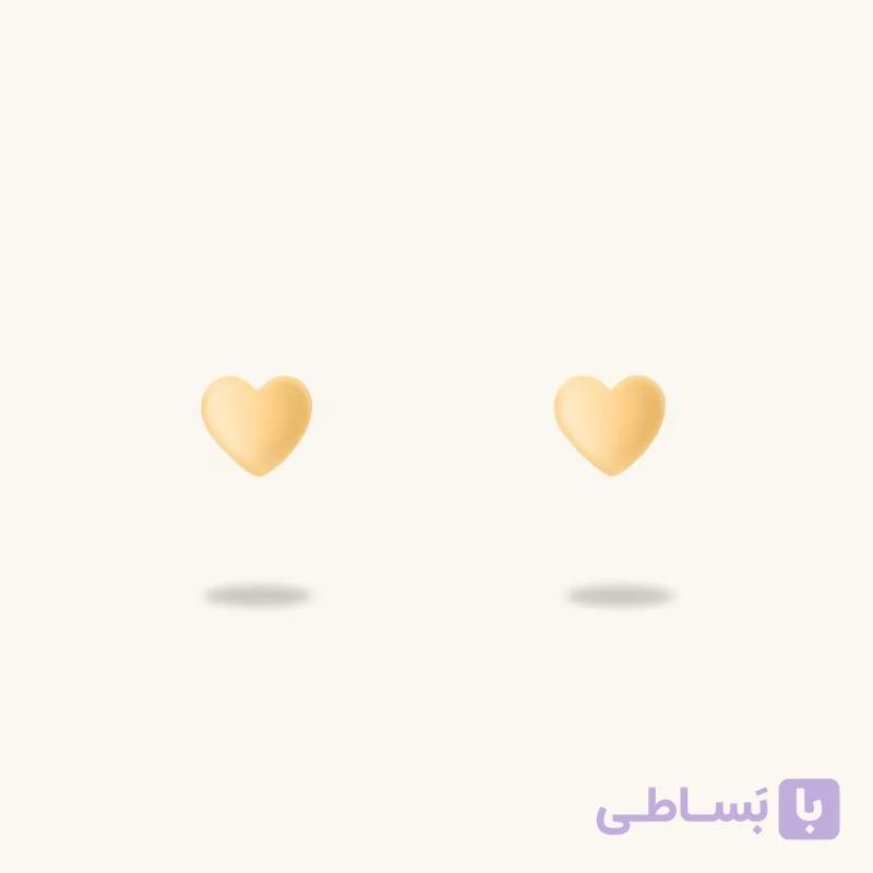 گوشواره طلا میخی قلب توپر — تصویر 1