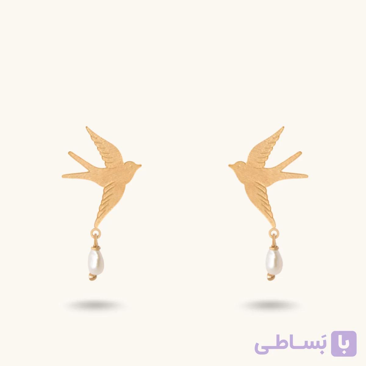گوشواره طلا پرستو شعبه ونک وزن 0.87