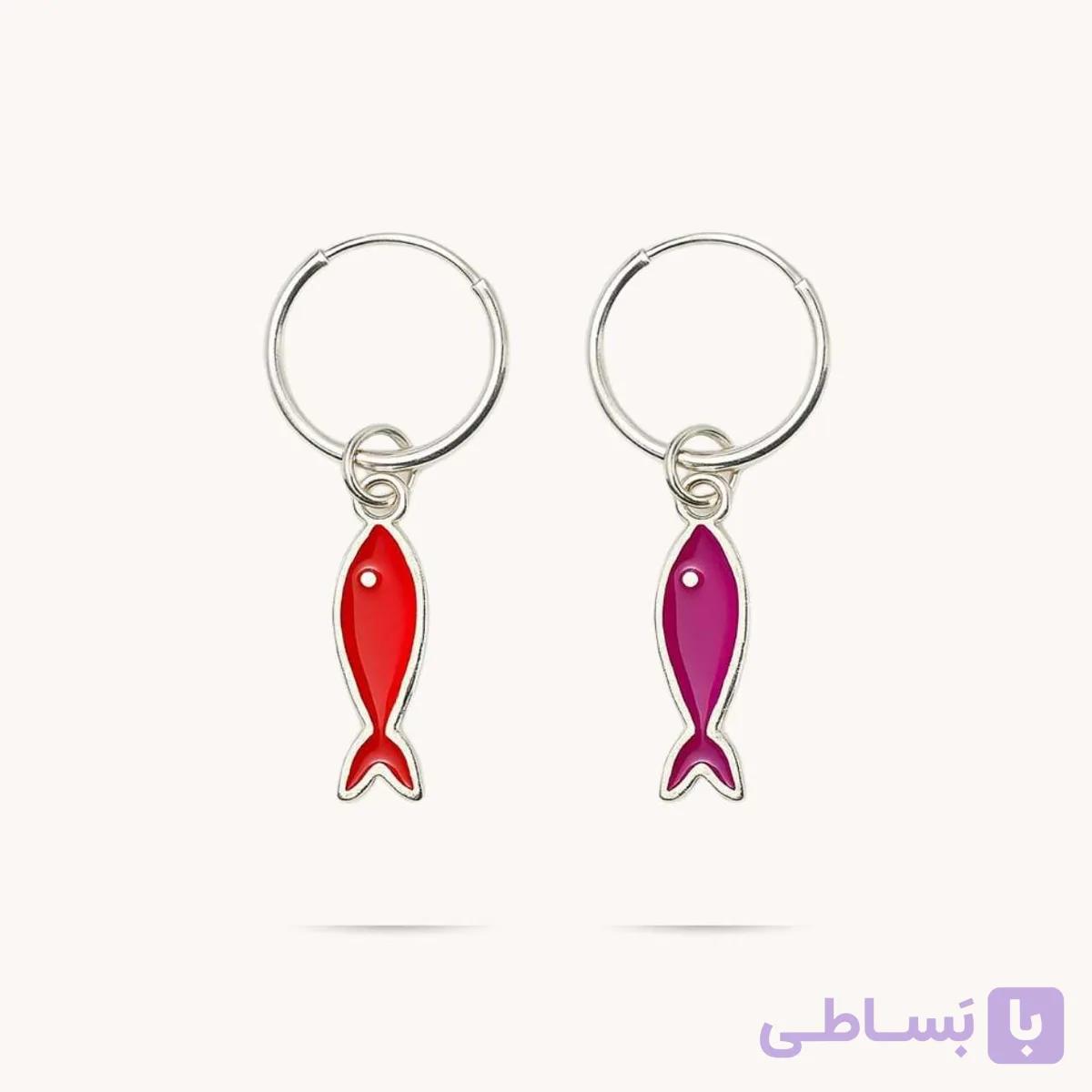 گوشواره نقره ماهی قرمز — تصویر 1