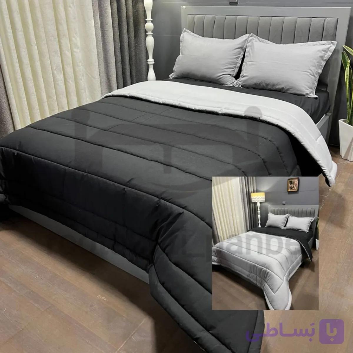 روتختی میکرو نخی ساده مشکی و طوسی یکنفره و دونفره کد 11023