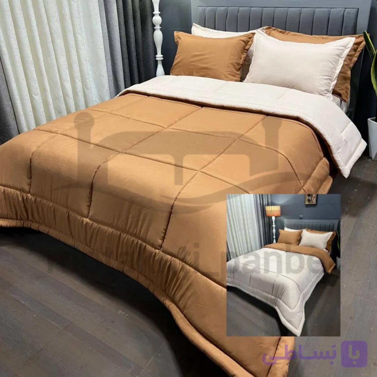 روتختی میکرو نخی ساده کرم نسکافه ای یکنفره و دونفره کد 11025