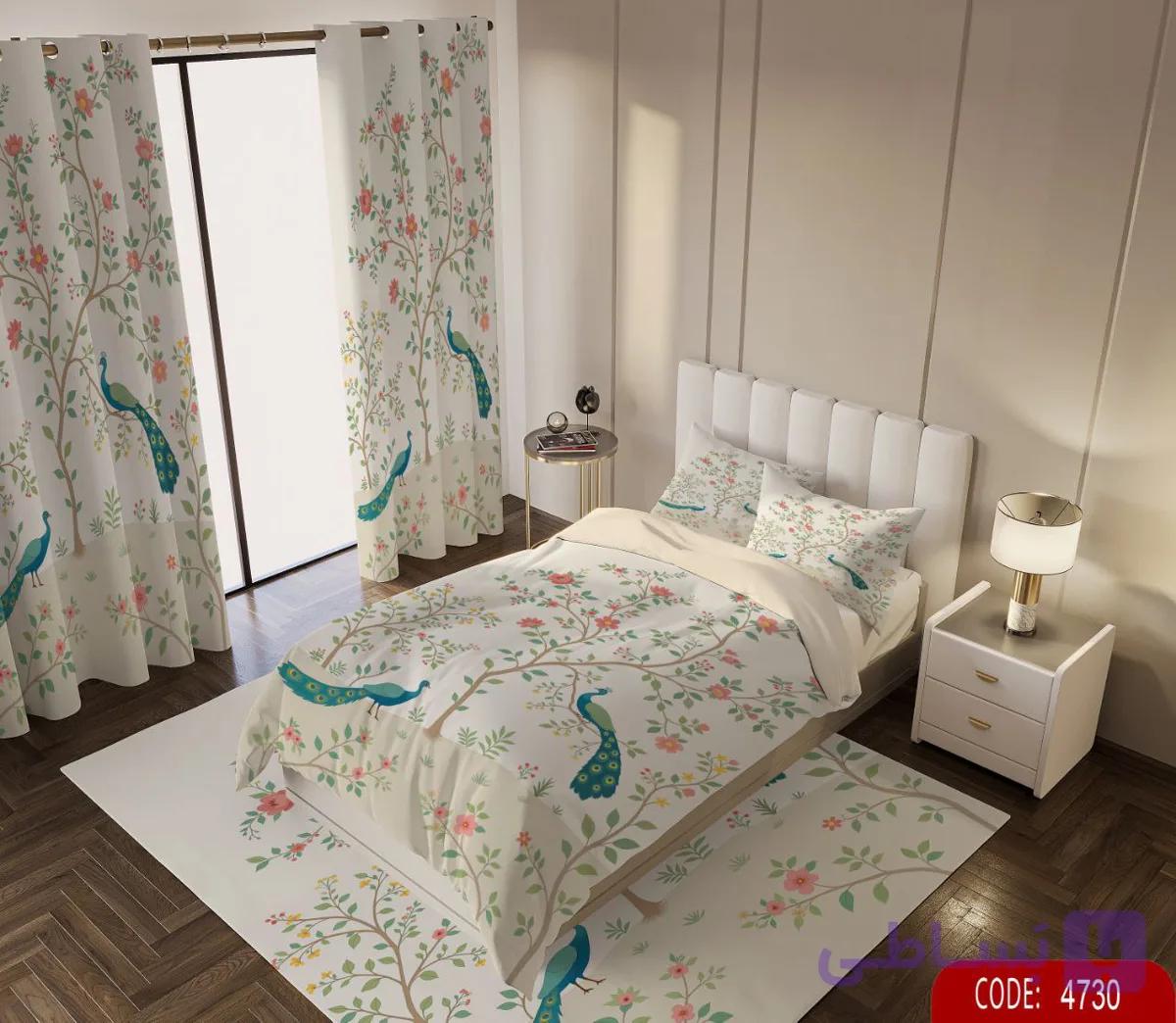 روتختی دخترانه طرح طاووس کد 1319
