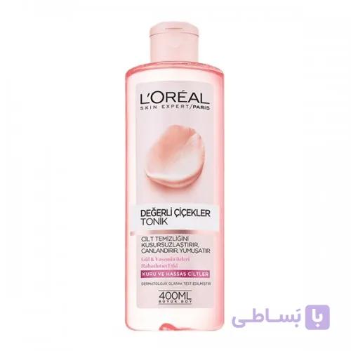 تونر لورال Loreal برای پوست های خشک و حساس حجم 400 میل