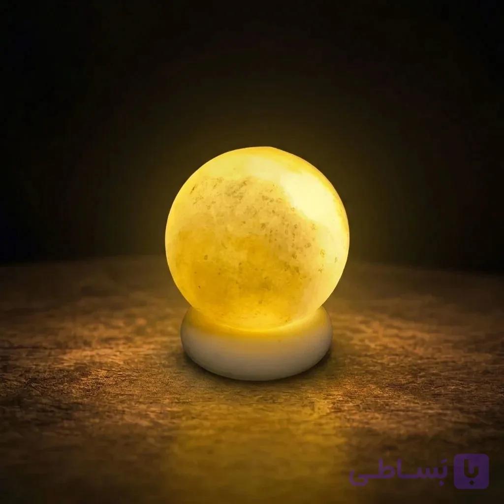 آباژور سنگ نمک گل با پایه بهمراه هدیه — تصویر 1