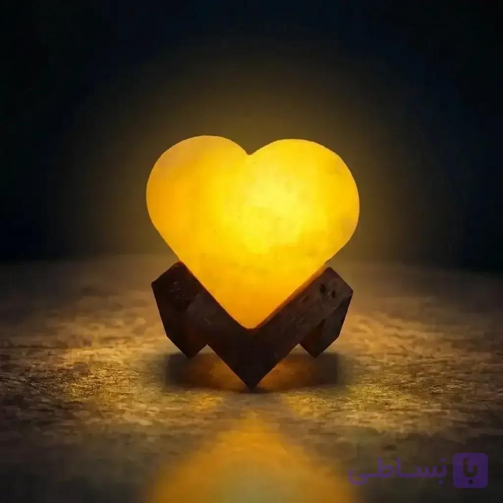 آباژور سنگ نمک مدل قلب کوچک — تصویر 1