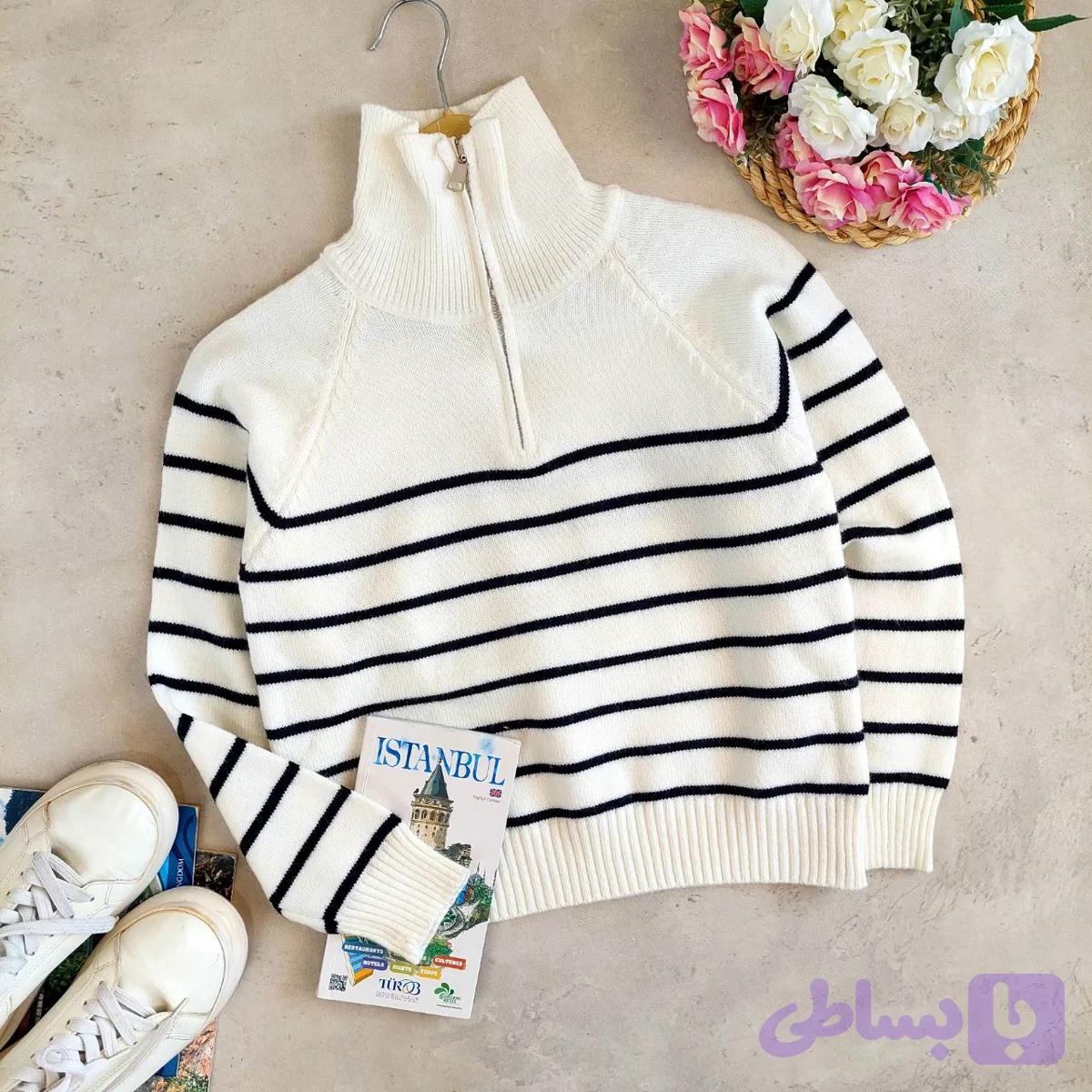 ژاکت بافت نیم‌زیپ کد ۱۰۲۰