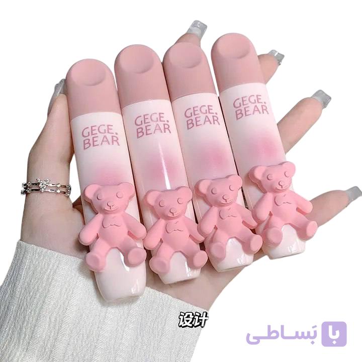رژلب مایع کره ای GeGebear مات و مخملی با طرح خرس — تصویر 1