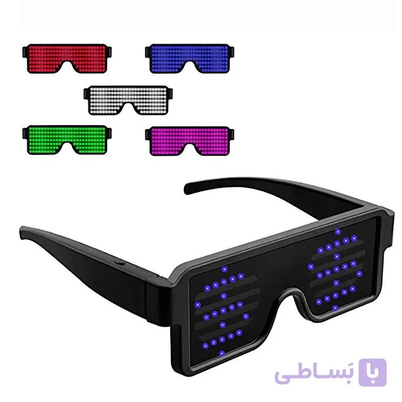 عینک ال ای دی (LED) مهمانی دی جی مدل شارژی تک رنگ — تصویر 1