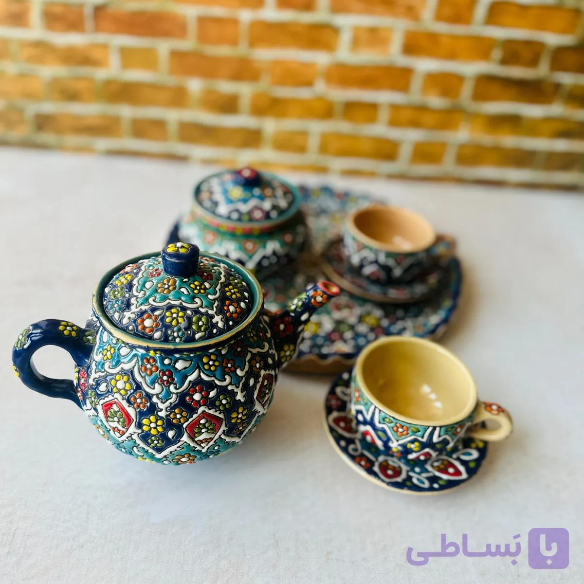 ست چای خوری با دیس گرد — تصویر 1