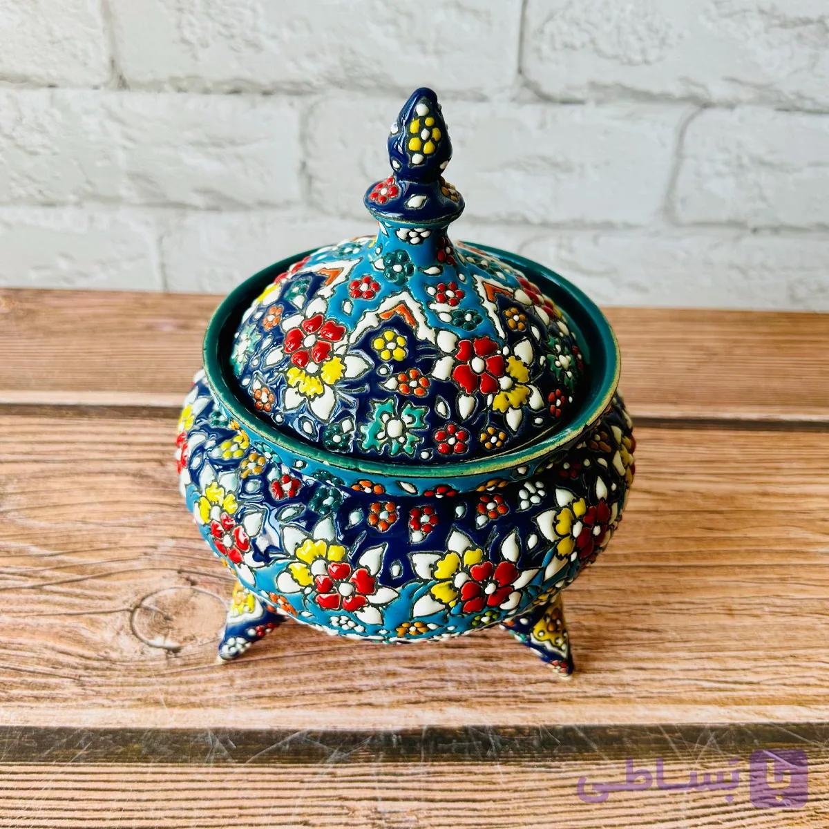 شکلات‌خوری میناکاری سه‌پایه متوسط — تصویر 1