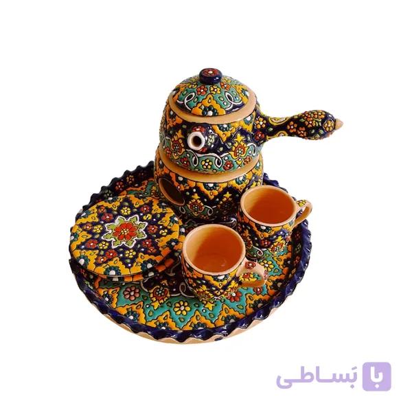ست چای خوری میناکاری روی سفال — تصویر 1