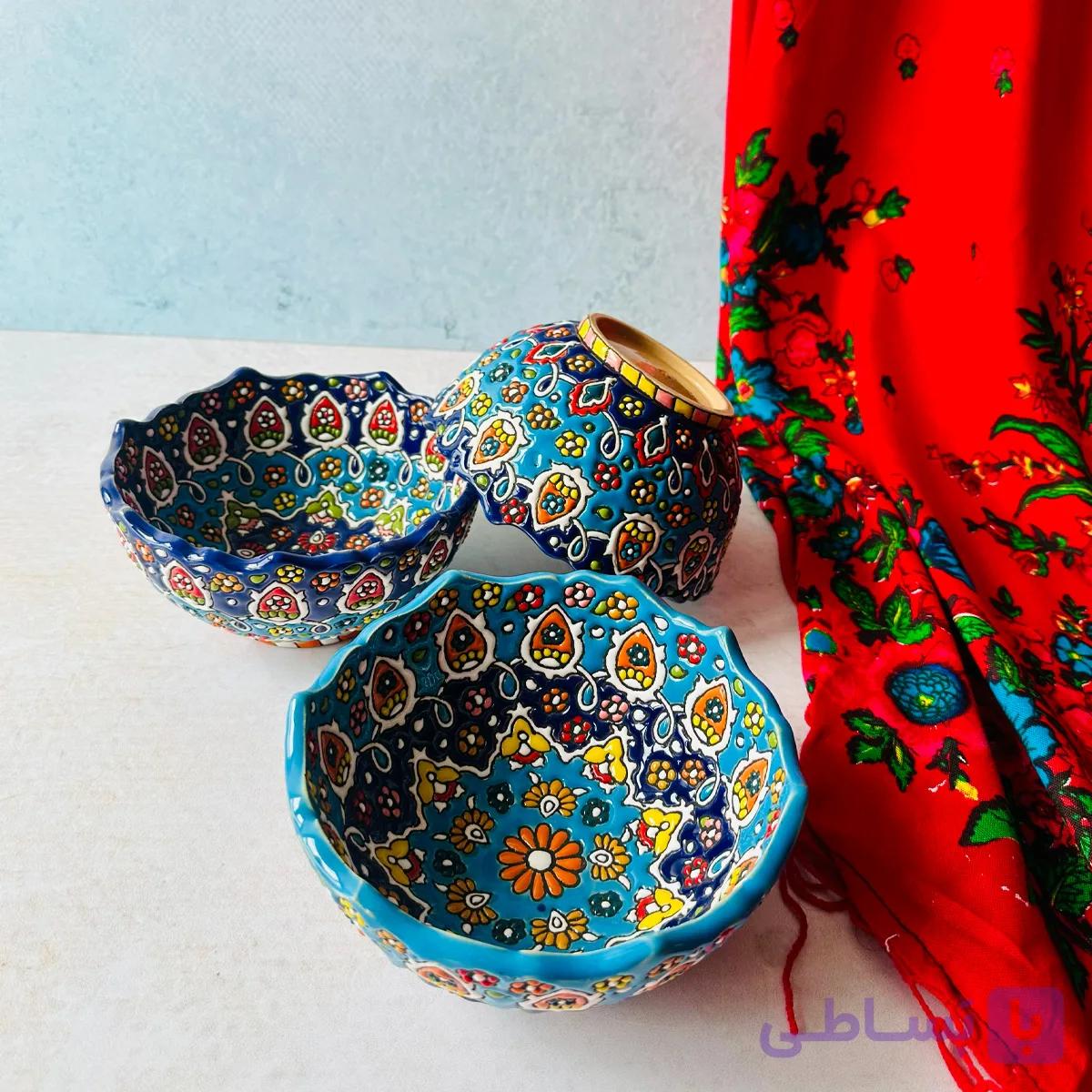 کاسه انارخوری میناکاری ۱۵ سانتی — تصویر 1