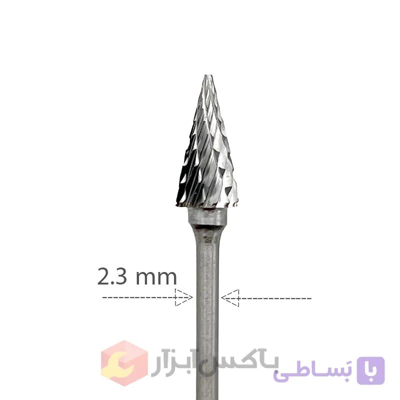 فرز فرم الماس دو شیار مخروطی نوک تیز 6 میلی ساق 2 (M) — تصویر 1