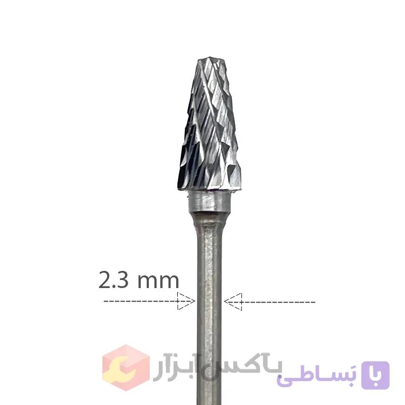 فرز فرم الماس دو شیار مخروطی سر گرد 6 میلی ساق 2 (L) — تصویر 1