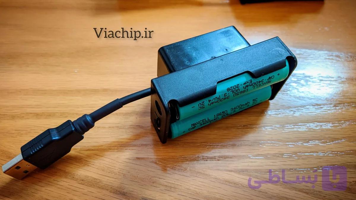 شارژ باتری لیتیومی 18650 2سل با usb — تصویر 1
