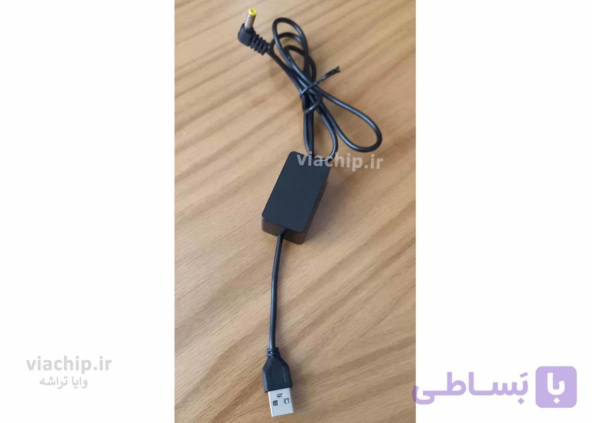 کابل تبدیل USB به DC خروجی 9 و 12 ولت قابل تنظیم تا 3 آمپر — تصویر 1