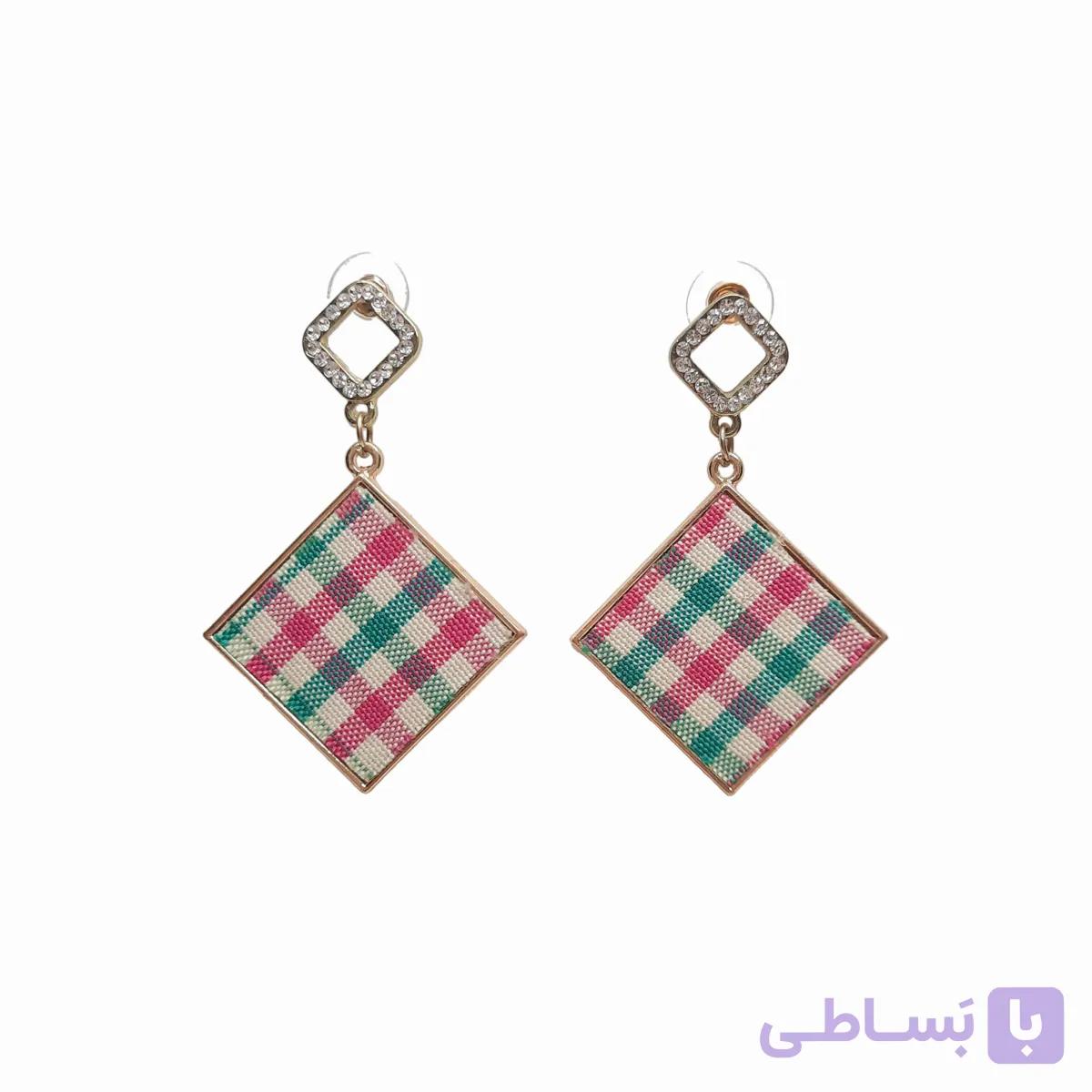 گوشواره چهارخانه لاکچری تو خالی — تصویر 1