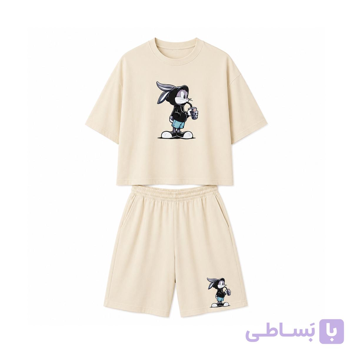ست تی شرت شلوار چاپی
