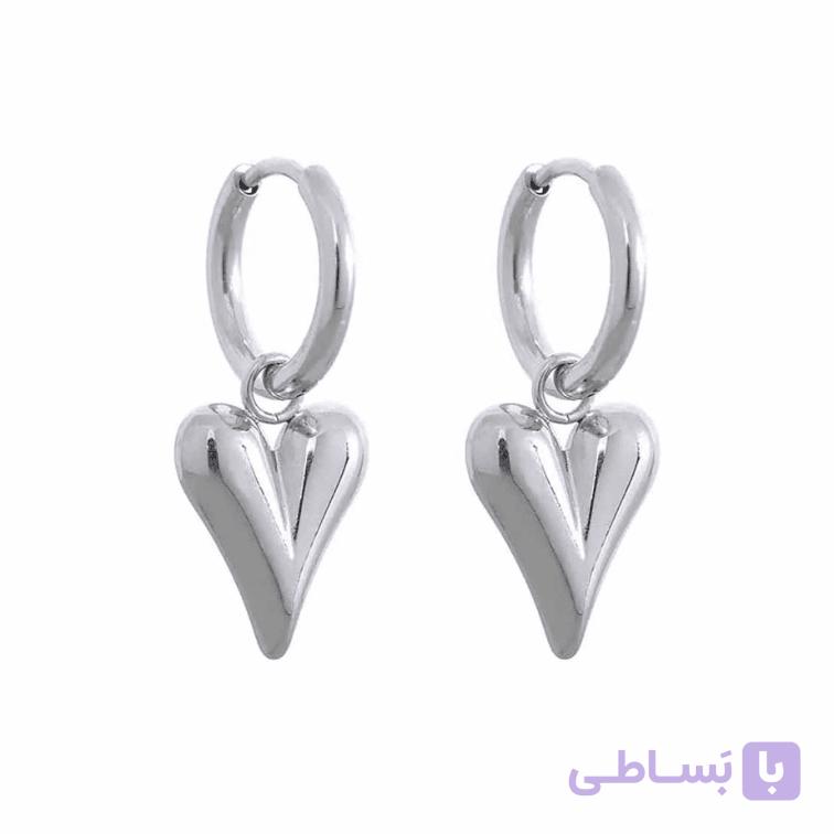گوشواره قلب استیل