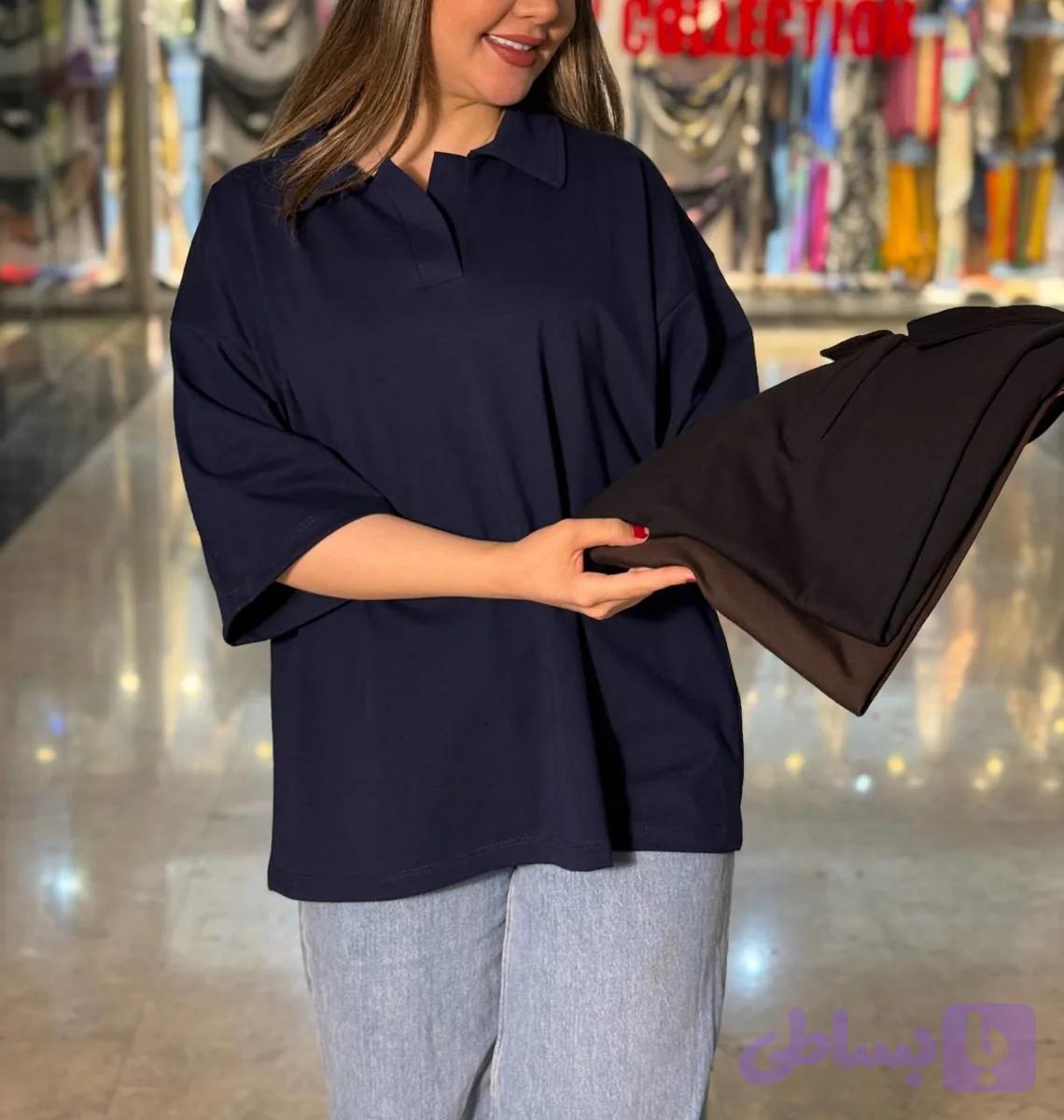تیشرت بیسیک یقه دار کد 89 — تصویر 1