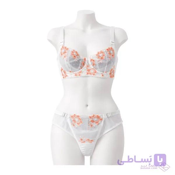 ست شورت و سوتین توری فنردار کارن 5014 karen طرح قلب — تصویر 1
