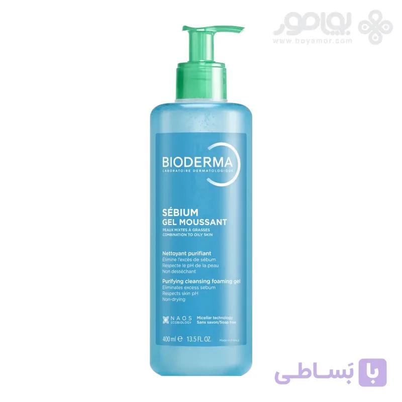 ژل شستشوی پمپی بایودرما سبیوم ژل موسانت حجم 400 میل