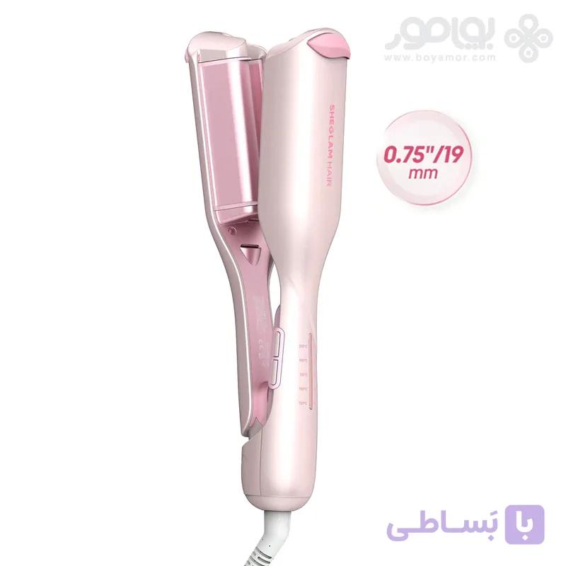 دستگاه فر ساحلی شیگلم BEACH BABE سایز 19 میل رنگ BABY PINK — تصویر 1