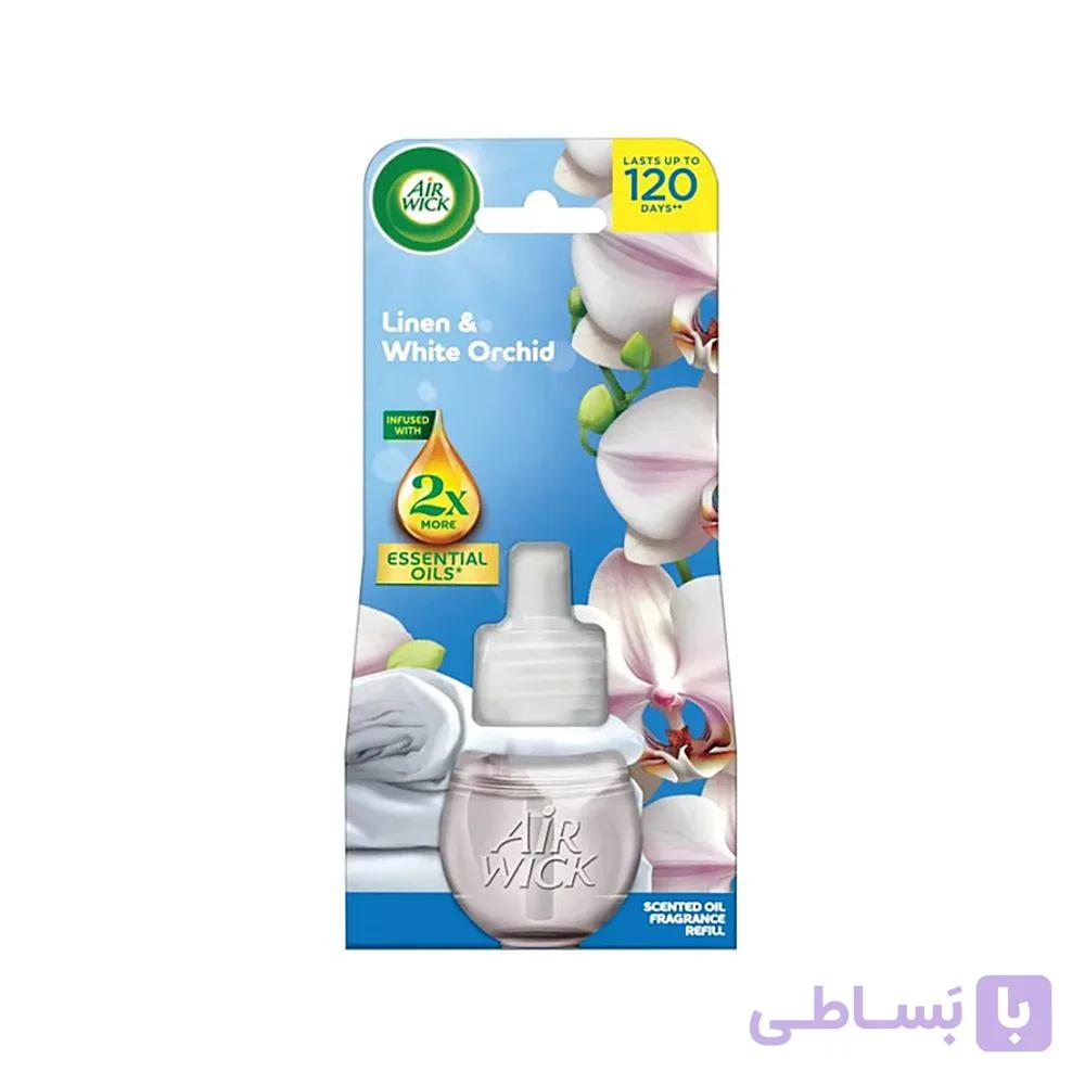 یدک خوشبو کننده هوا ایرویک Air Wick با رایحه Linen & White Orchid 120 Days — تصویر 1