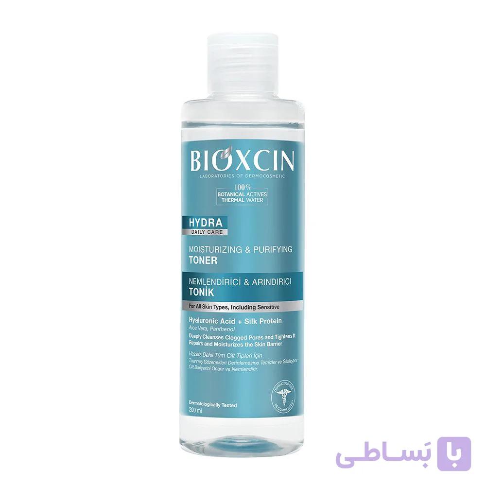 تونر مرطوب کننده و پاک کننده بیوکسین Bioxcin مدل Hydra مناسب انواع پوست حجم 200 میل — تصویر 1
