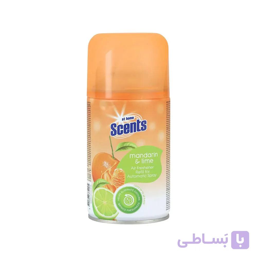 یدک اسپری خوشبو کننده هوا Scents at home با رایحه Mandarin & Lime حجم 250 میل