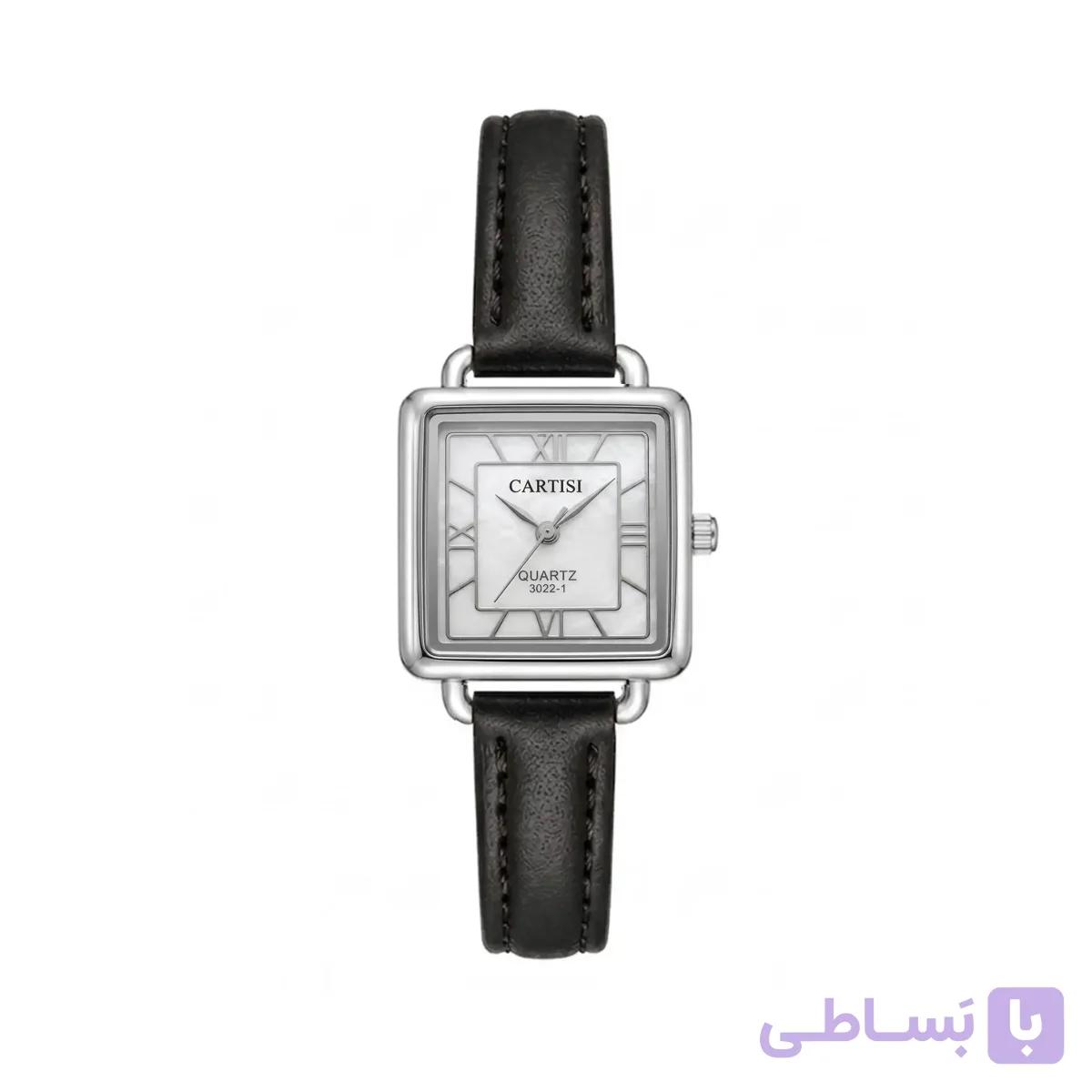 ساعت مچی زنانه کارتیسی CARTISI مدل مینیمال مربع چرم رومی 908 — تصویر 1