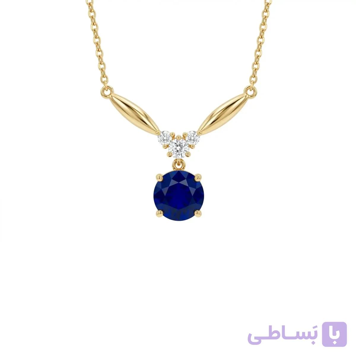 گردنبند استیل و استیل ضد زنگ زنانه ژوپینگ مدل پلاک متصل مدل تک نگین طرح یاقوت کد 511 — تصویر 1
