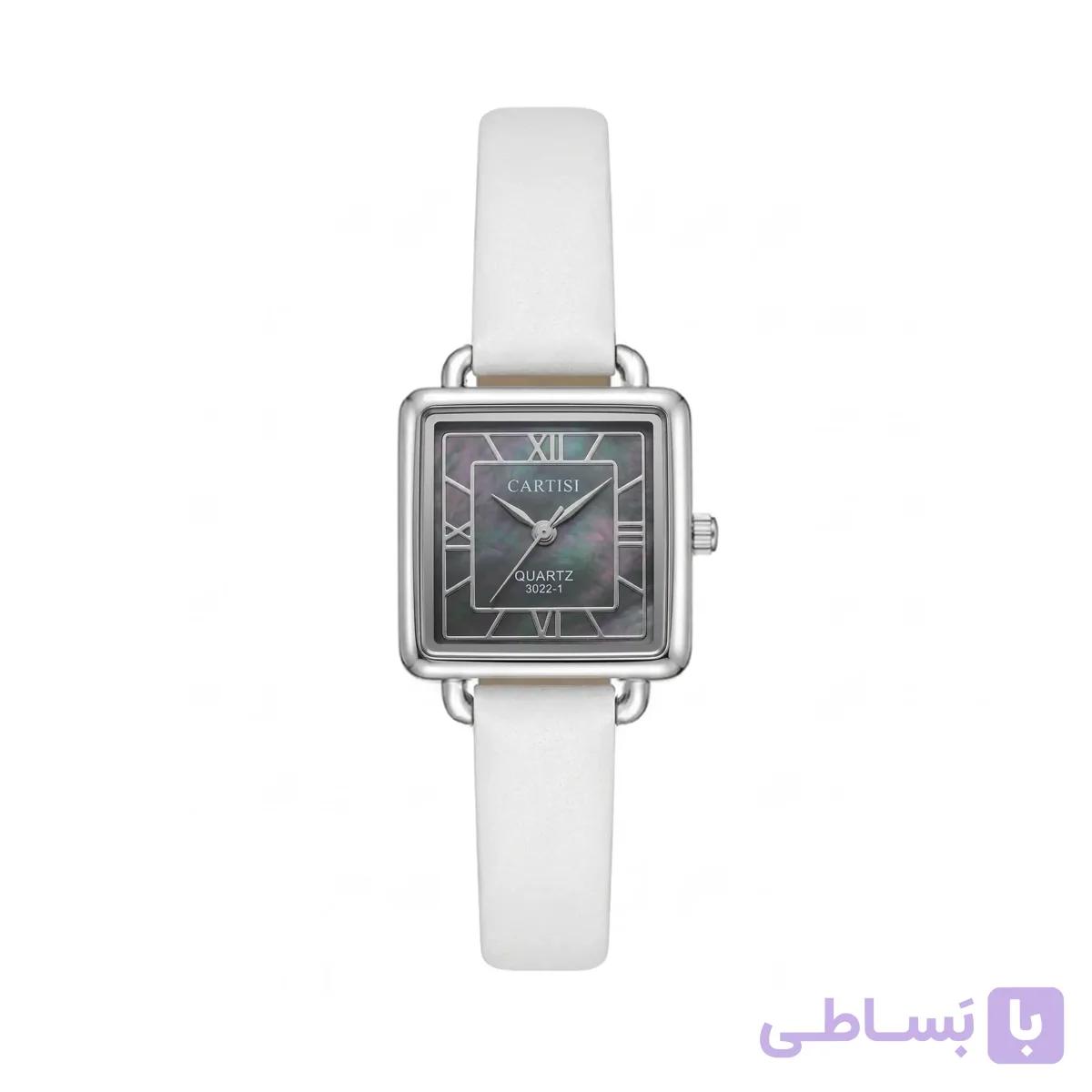 ساعت مچی عقربه ایی زنانه کوارتز مدل صفحه صدفی هفت رنگ چرم کد 907 — تصویر 1