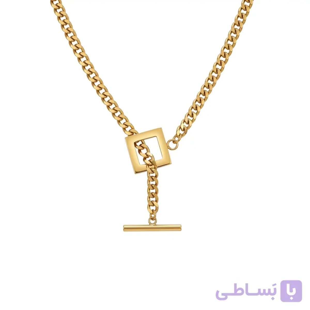 زنجیر زنانه طرح کارتیر استینلس استیل مدل مینیمال کد521 — تصویر 1